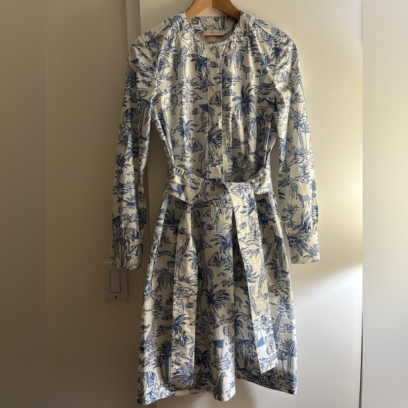 Tory Burch Safari Print Tie Waist Dress - Picture 4 of 5